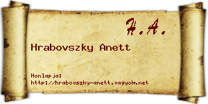 Hrabovszky Anett névjegykártya
