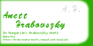 anett hrabovszky business card